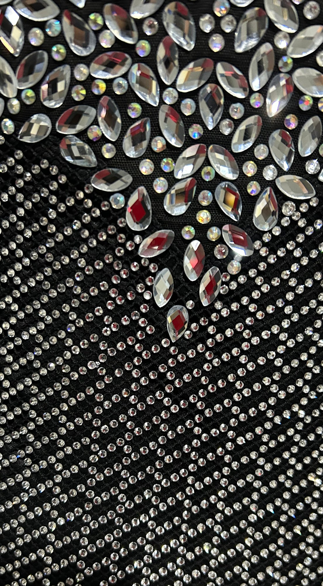 Maravelle Rhinestone Mermaid Maxi Dress - Black