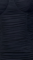 Still Mine Bustier Ruched Midi Dress - Black