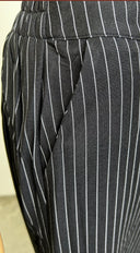Avelora Pinstripe Tailored Set - Black