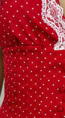 Valette Polka Dot Lace Halter Top - Red
