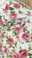 Zala Floral Corset Ruffle Top - Cream