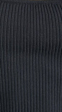 Mirella Gold Accent Ribbed Midi Dress - Black