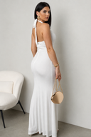 Zalyra Halter Cutout Maxi Dress - White