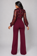 Eve Wine Red Sequin Jumpsuit