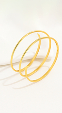 Triple Wrap Arm Cuff Bracelet in Gold styled on model