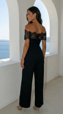 Bellamora Lace Off Shoulder Jumpsuit - Black