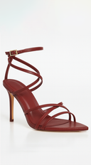 Annabella Strappy Heel in Burgundy front view pair