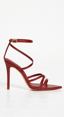 Annabella Strappy Heel in Burgundy side profile view