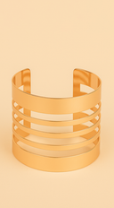 Ina Cuff Bracelet in Gold on neutral background