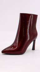 Julia Block Heel Ankle Boots in Burgundy side profile view