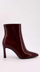 Julia Block Heel Ankle Boots in Burgundy front view pair