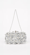 Pearl & Petal Evening Clutch - Silver