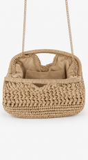 Raya Straw Woven Clutch Bag - Beige
