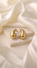 Water Drop 18K Gold Plated Earrings close-up detail shot