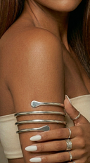 Triple Wrap Arm Cuff Bracelet - Silver