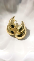 Double Teardrop Post Earrings - Gold
