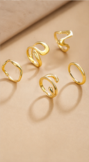 Nerina 5 Piece Toe Ring Set - Gold