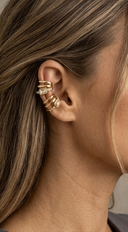 Tula Crystal Layered Ear Cuff Earrings - Gold