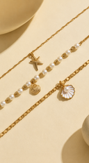 Santorini Pearl & Starfish Necklace - Gold