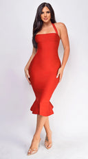 Kayden Red Mermaid Bandage Dress