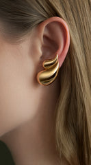 Double Teardrop Post Earrings - Gold