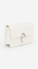 Rome Glossy Clutch Shoulder Bag - Ivory
