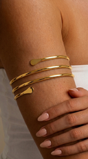 Triple Wrap Arm Cuff Bracelet - Gold
