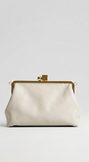 Monaco Frame Clutch Bag - Ivory