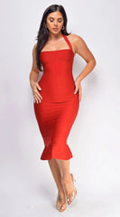 Kayden Red Mermaid Bandage Dress