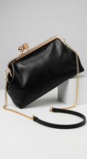 Monaco Frame Clutch Bag - Black
