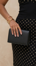 Luna Shine Faux Leather Clutch Purse - Black