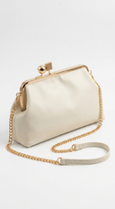 Monaco Frame Clutch Bag - Ivory