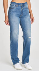 Vanette Blue Distressed Straight Leg Denim Jeans