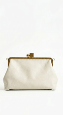 Monaco Frame Clutch Bag - Ivory