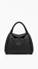 Siena Vegan Leather Top Handle Shoulder Bag - Black