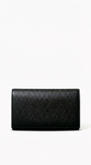 Luna Shine Faux Leather Clutch Purse - Black