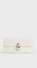 Rome Glossy Clutch Shoulder Bag - Ivory