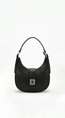 Izzy Faux Leather Hobo Bag - Black