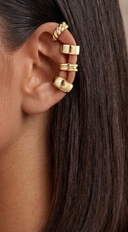 Via Non-Piercing Ear Cuffs 4 piece Earrings Set - Gold