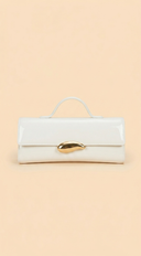 Verona Faux Leather Clutch Bag - White
