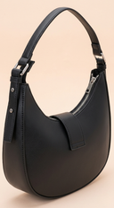 Izzy Faux Leather Hobo Bag - Black