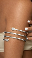 Triple Wrap Arm Cuff Bracelet - Silver