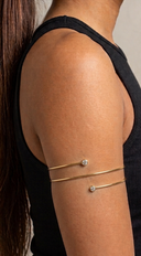 Kiki Triple Wrap Arm Cuff Bracelet- Gold