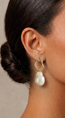 Isla Polished Stone Teardrop Earrings - Gold