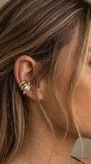 Tula Crystal Layered Ear Cuff Earrings - Gold