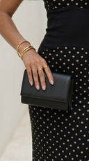 Luna Shine Faux Leather Clutch Purse - Black