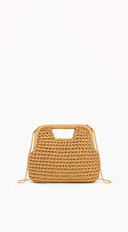 Palmira Faux Straw Clutch - Khaki