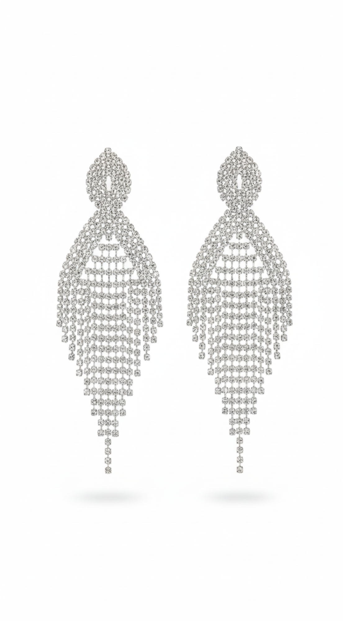 Sparkle Rhinestone Earrings - Silver