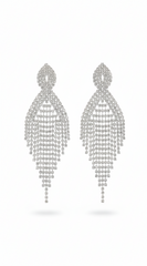 Sparkle Rhinestone Earrings - Silver