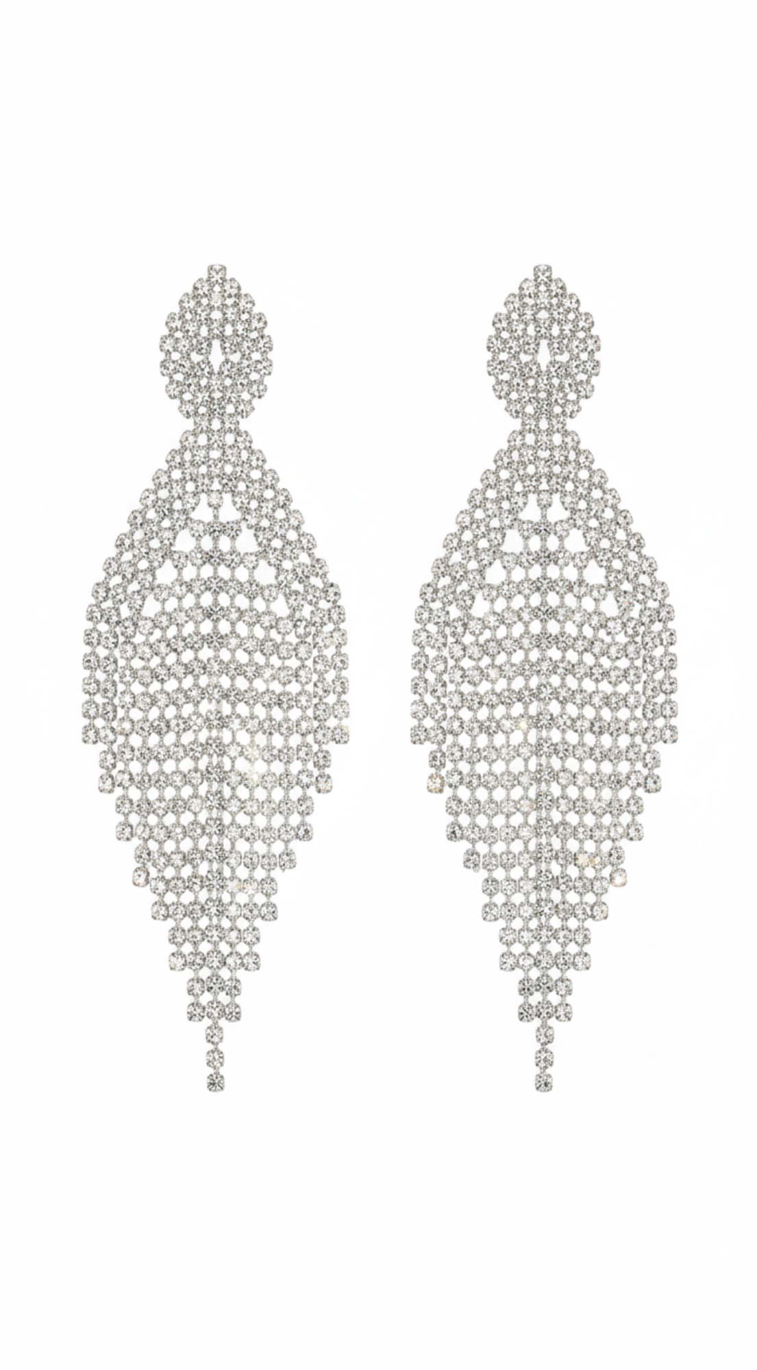Sparkle Rhinestone Earrings - Silver